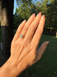 Antique Art Deco 0.52ct Diamond 18k White Gold Filigree Solitaire Engagement Ring Size 7.5