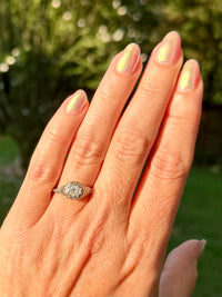 Antique Art Deco 0.52ct Diamond 18k White Gold Filigree Solitaire Engagement Ring Size 7.5