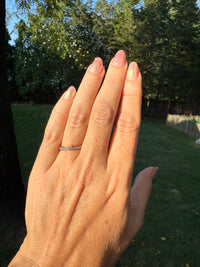 Sylva & Cie Rose Gold Diamond Eternity Ring Tiara Crown Wedding Ring Stacker Sz 6.25 - Moontide Vintage