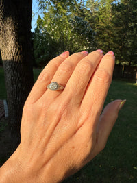 Antique Art Deco 0.52ct Diamond 18k White Gold Filigree Solitaire Engagement Ring Size 7.5