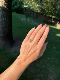 Antique Art Deco Diamond 18k White Gold Engagement Ring Circa 1920s Size 8.25