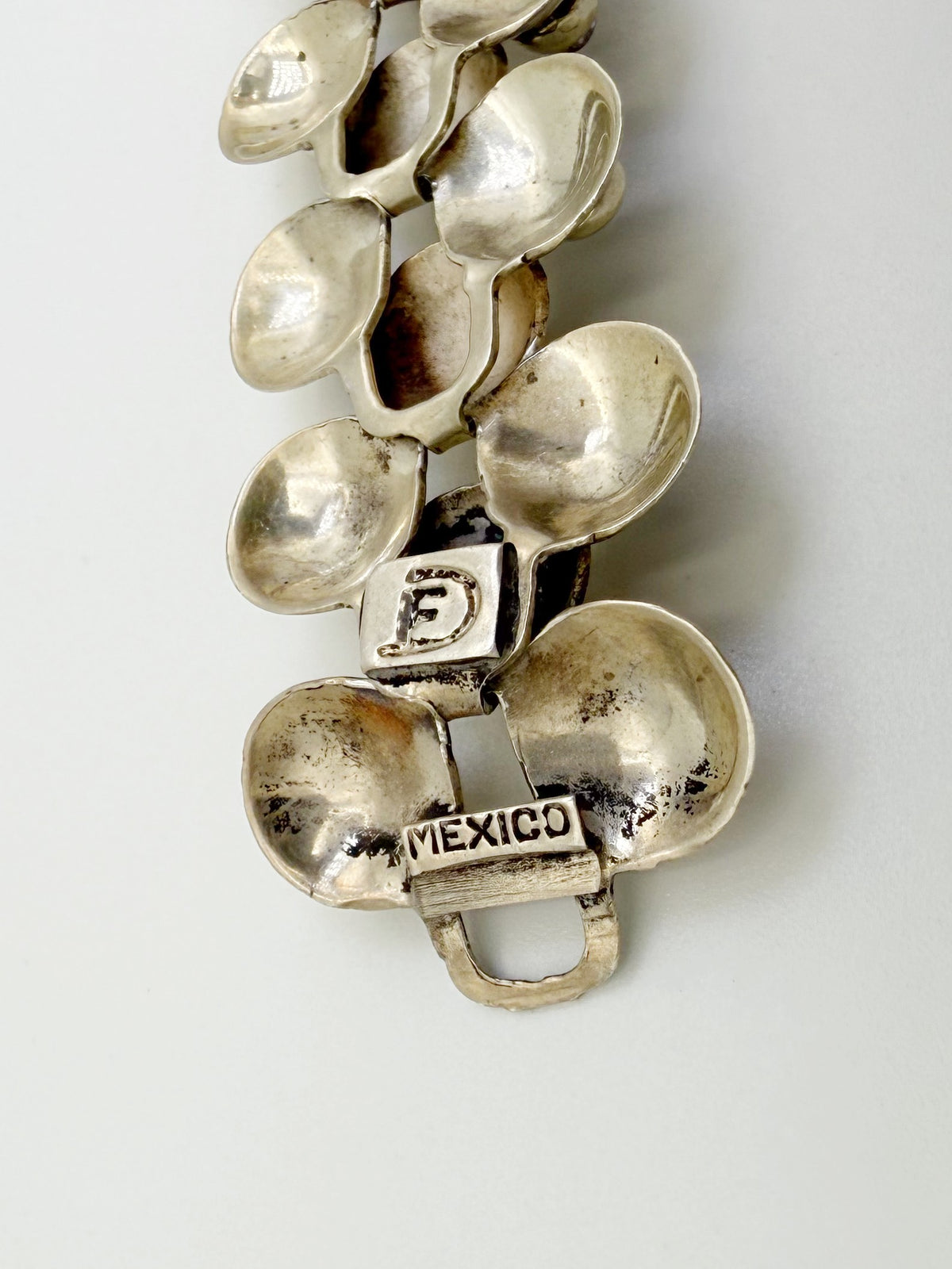 Fred Davis hallmark and Mexico stamp on vintage sterling silver bracelet