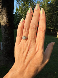 Antique Art Deco 0.52ct Diamond 18k White Gold Filigree Solitaire Engagement Ring Size 7.5