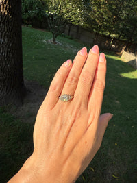 Antique Art Deco Diamond 18k White Gold Engagement Ring Circa 1920s Size 8.25