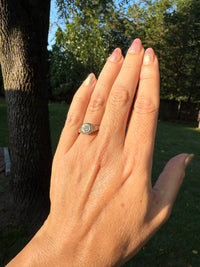 Antique Art Deco 0.52ct Diamond 18k White Gold Filigree Solitaire Engagement Ring Size 7.5