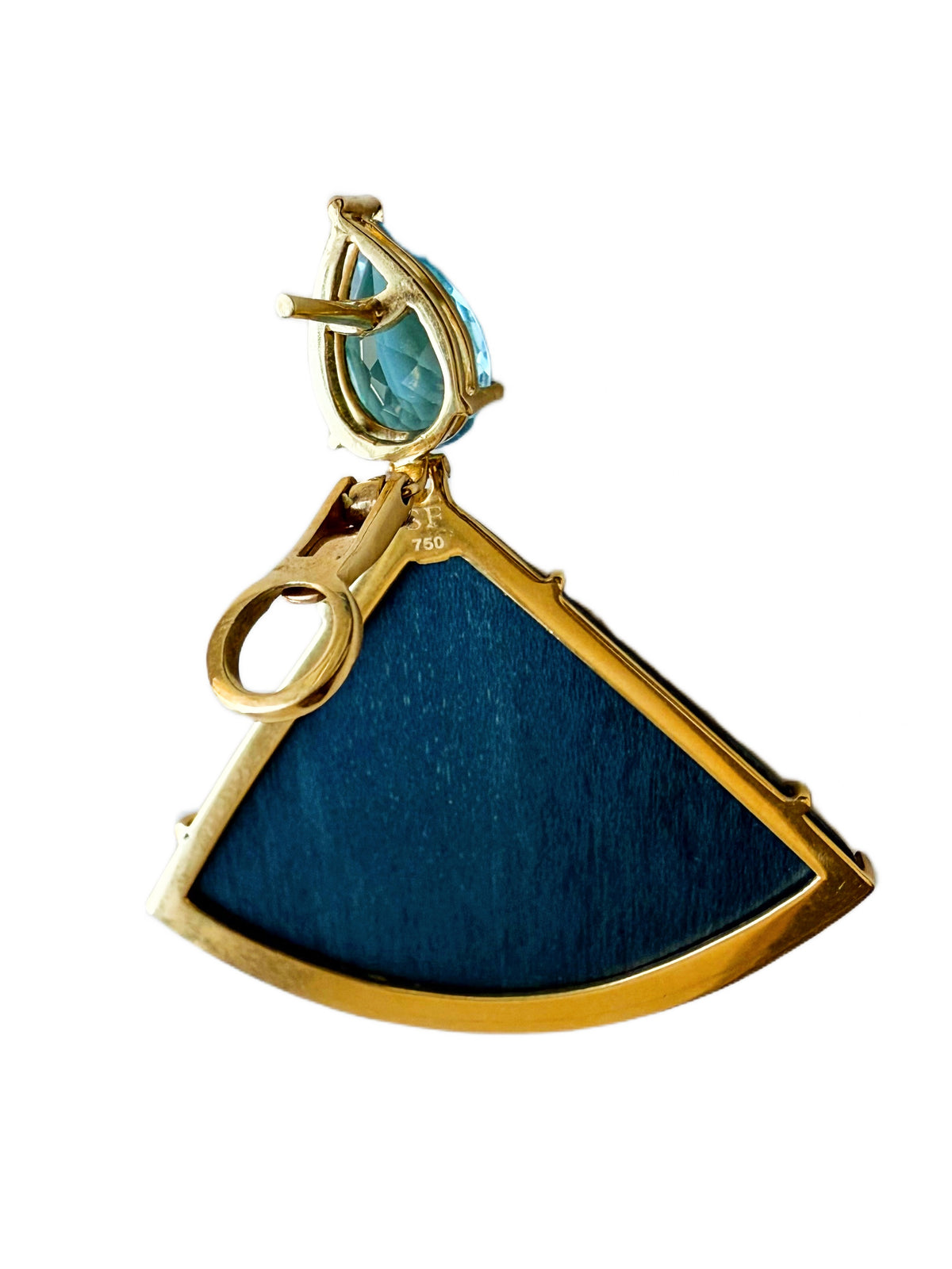 Close-up of omega back and Silvia Furmanovich 750 hallmarks