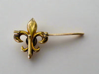 Victorian Antique 14K Gold Fleur-de-lis Seed Pearl Brooch Pendant Watch Pin - Moontide Vintage