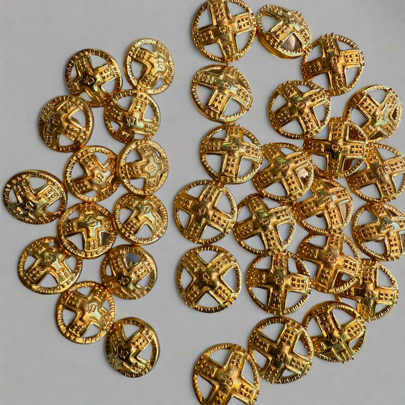 Gold decorative buttons