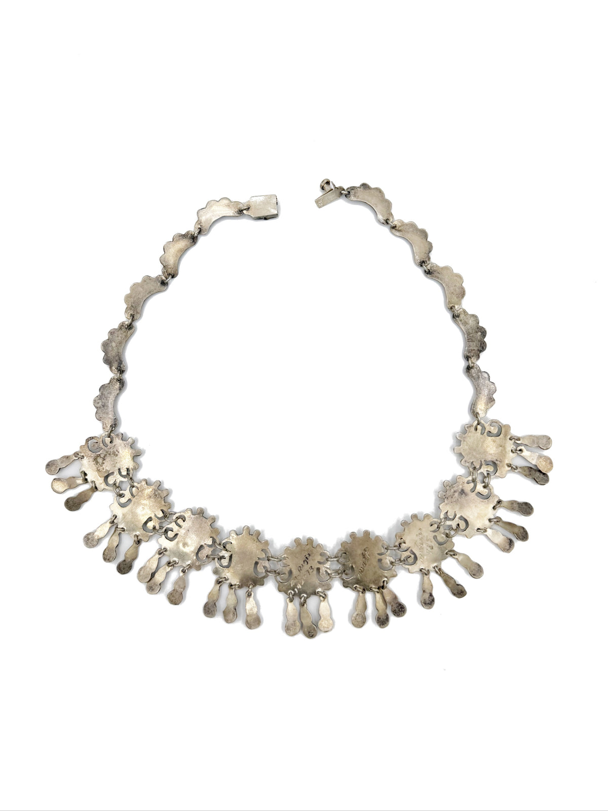 Reverse view of Matl necklace showing engraved Mexico 925 and M Regis marks