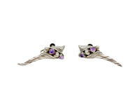 Vintage William Spratling Taxco Sterling Silver Amethyst Shell Earrings – Ex-Phyllis Goddard Estate, 1950s Mexican Silver
