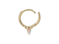 Maria Tash Opal 14K Yellow Gold Non-Rotating Spike Huggie 8mm Clicker Ring Single Hoop Earring - Open