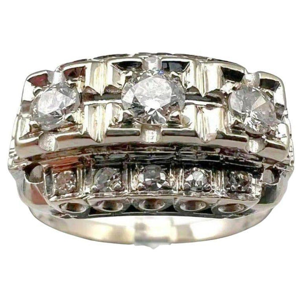 Kinsley-Kovsky Art Deco Diamond White Gold Vintage Engagement Ring Circa 1930s - Moontide Vintage